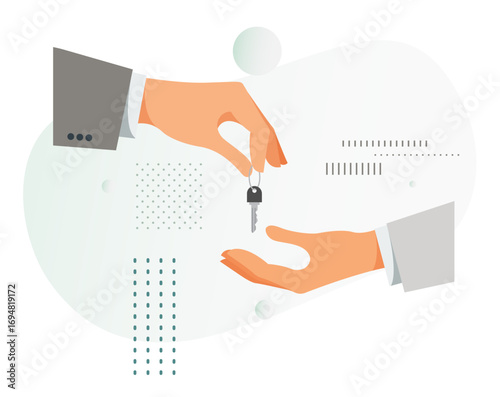 Keys Handover - Transfer Ownership - Stock Illustration