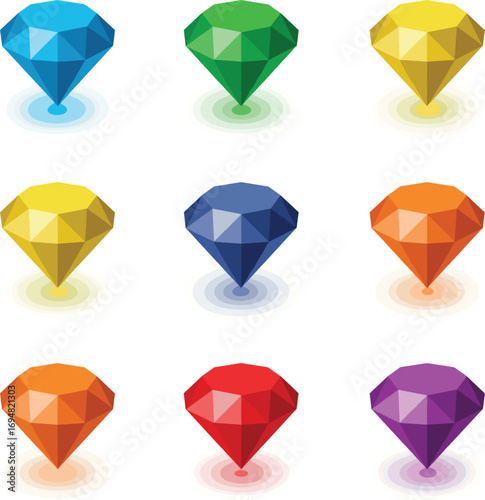 Isometric Diamond Icons.