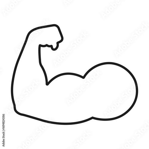 biceps line simple vector icon