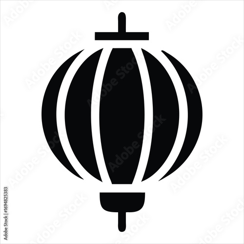 Black silhouette of a traditional chinese lantern icon