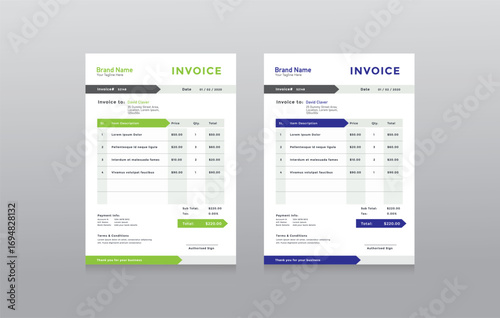 Professional Invoice Design, Money Receipt Design, and Cash Memo Template – Modern, Editable, and Printable Business Formats