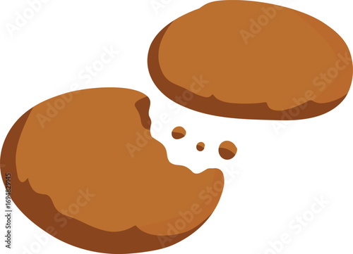 Bitten Cookie with Crumbs