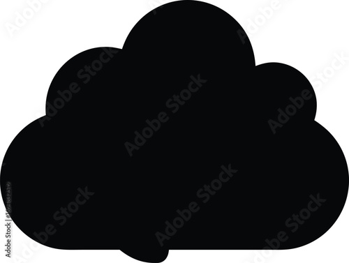 Simple black cloud icon illustration on a white background, vector drawing