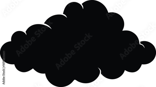 A dramatic cloud silhouette with a puffy and rounded cumulus shape