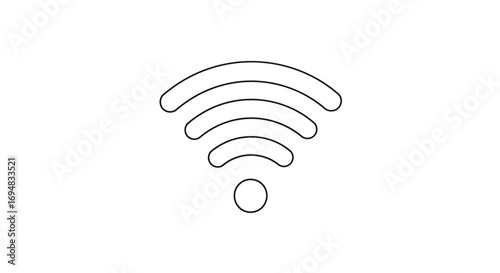 Minimalist vector illustration of a wireless network symbol, showcasing digital connectivity waves for modern technology and communication
