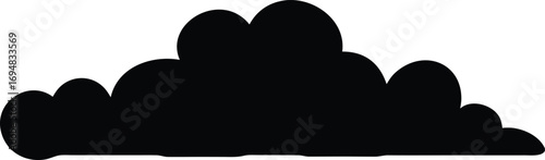 Black cloud on a white background for weather forecast or design
