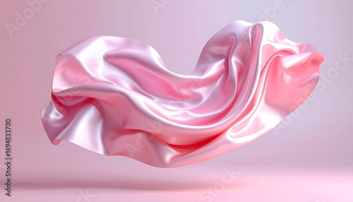 Flowing 3D Silk Cloth Simulation in Elegant Abstract Background
