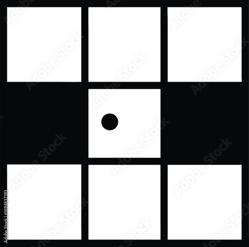 Stylized Silhouette of a Board Game Dice on White Background gambling chance