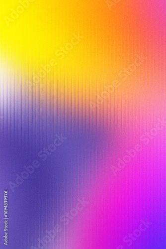 Gradient glass strip illustration of abstract background with vertical lines and a vibrant gradient of yellow, orange, purple, and pink background