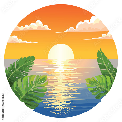 sea or ocean with sun and water silhouette