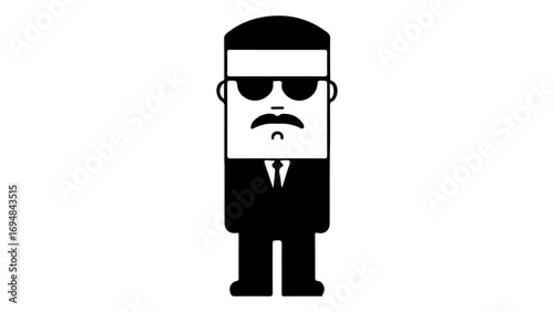 serious business person shape vector illustration, serious businessman shape simple silhouette