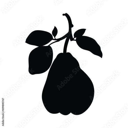 Download high quality silhouette quince fruit vector illustration for graphic design needs today