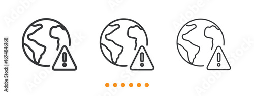 Global Crisis icon. Thin line icon vector