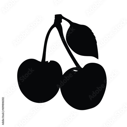 Download black and white cherry vector illustration for graphic design projects and artwork needs