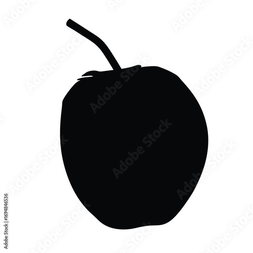 Isolated silhouette of a fresh apple fruit vector graphic for healthy eating and design needs and projects