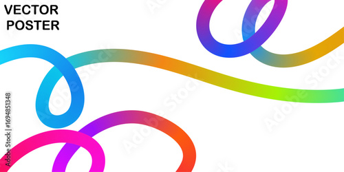 Rainbow Gradient Wave Background | Abstract Vector Line Pattern with Colorful Ribbon Design