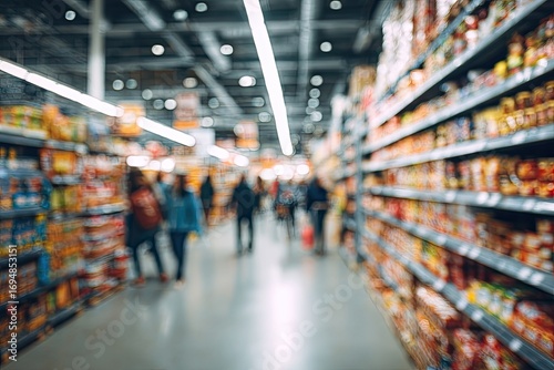 Wallpaper Mural Blurred interior of a supermarket Torontodigital.ca