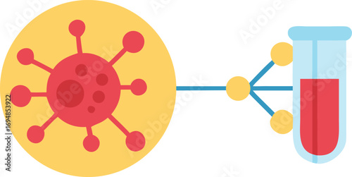 An Easter egg with a ribbon decorated with a molecular network symbol for communication