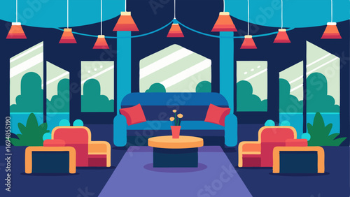Convention Center Rest Area A designated rest area in a convention center featuring individual booths with comfortable seats soft lighting and decor that promotes relaxation and