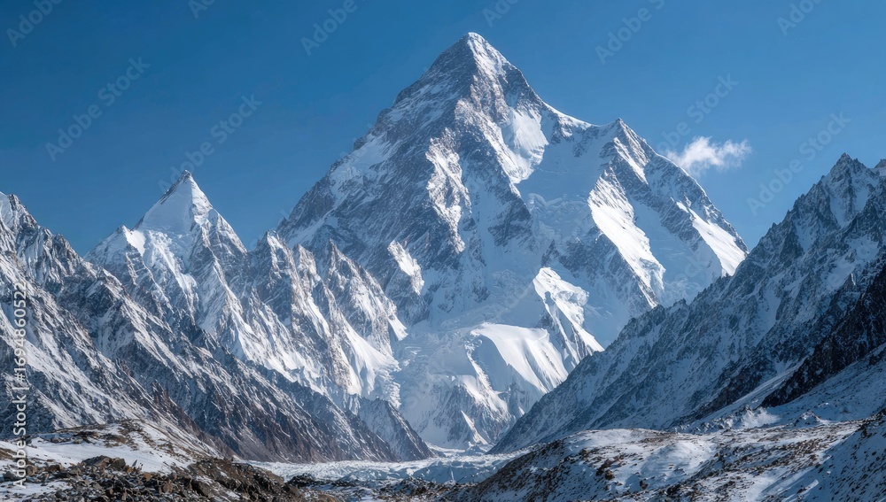 Obraz premium Majestic snow-capped mountain range panorama