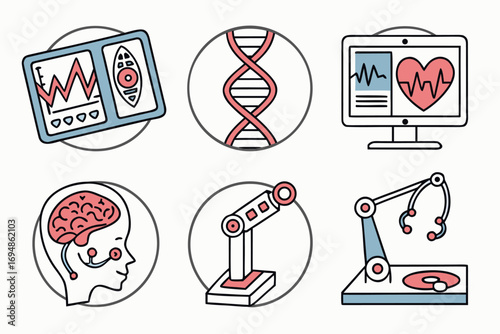 Vector art of medical technology icons