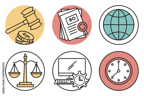 Vector art of business and finance icon set for presentation