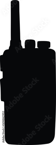 Silhouette of a two way radio transceiver used for emergency communication
