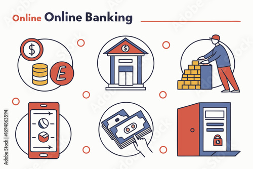 Vector art of online banking and finance concept