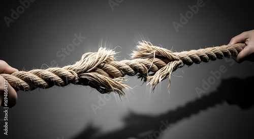 Broken Rope with TugofWar, and Conflict.