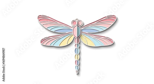 Colorful Dragonfly Illustration - Detailed Insect Drawing with Vibrant Wings
