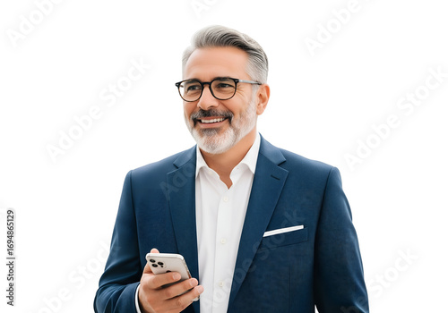 senior businessman with mobile phone