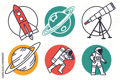 Vector art of astronomy and space exploration icons