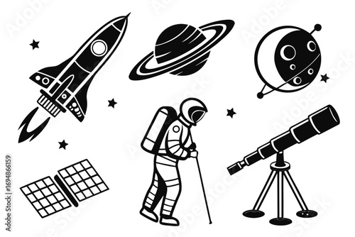 Vector art of astronomy and space exploration icons