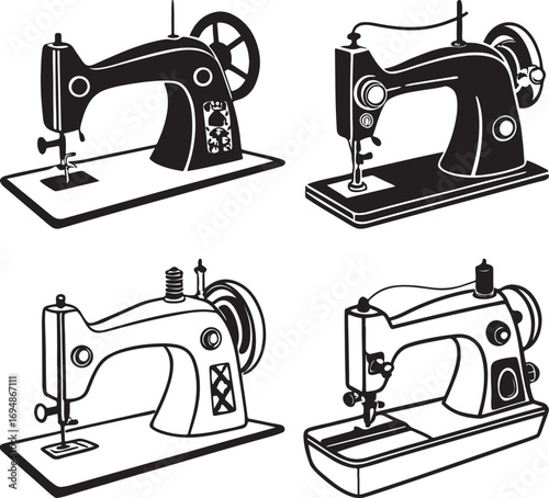 sewing machine vector illustration