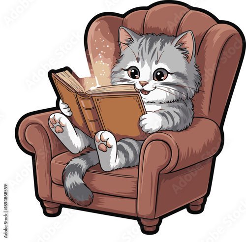Cat Reading Book PNG Collection (2)