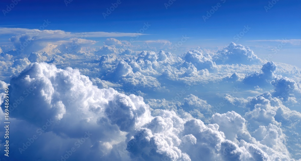 Naklejka premium Expansive view of clouds from high altitude