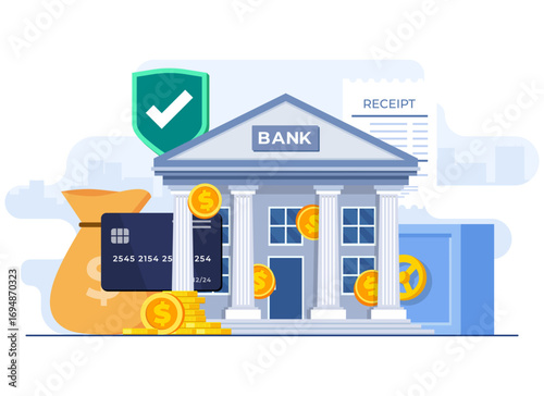 Secure digital banking and financial services concept
