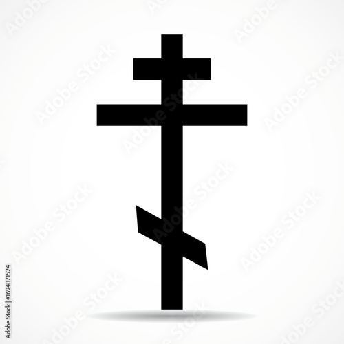 Crucifixion orthodox christian cross. Greek orthodox cross. Christian Symbol. Vector illustration