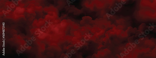 Thick crimson smoke swirling in mysterious dark atmosphere for dramatic effect