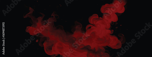 Dark ominous atmosphere with thick red smoke texture background