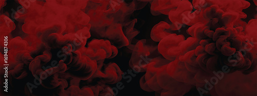 Abstract crimson smoke texture covering frame with moody atmosphere