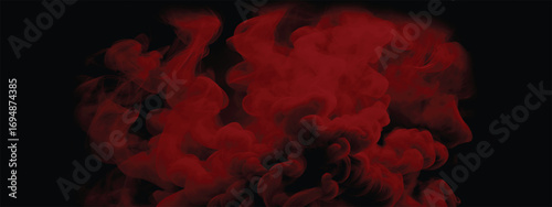 Ominous horror style background with swirling red smoke and fog