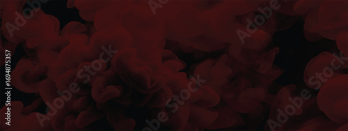 Spooky atmosphere with thick red smoke cloud covering dark scene