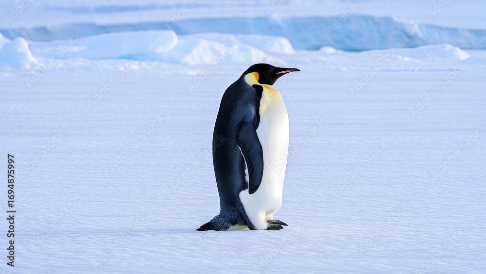 Fototapeta premium Documentary Emperor Penguin in Polar Habitat