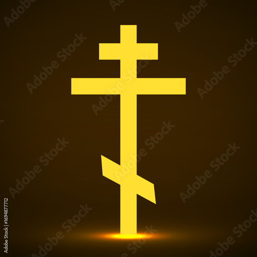 Crucifixion orthodox christian cross. Greek orthodox cross. Christian Symbol. Vector illustration