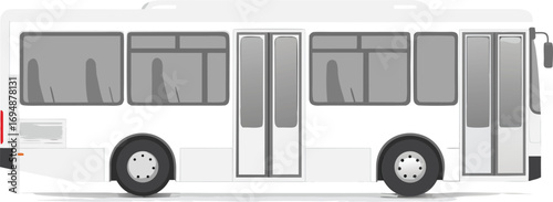 illustration of white bus side view eps
