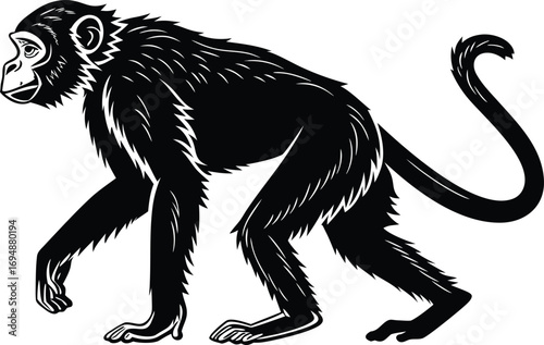 Monkey Silhouette Art An Elegant and Striking Design