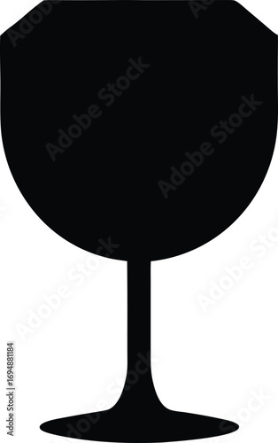 Silhouette of a sophisticated wine glass, elegant and simple design element