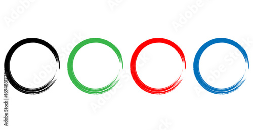 Four colorful olympic rings isolated on transparent background
