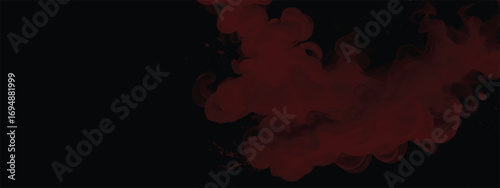 Crimson vapor swirling dramatically in gothic abstract horror background